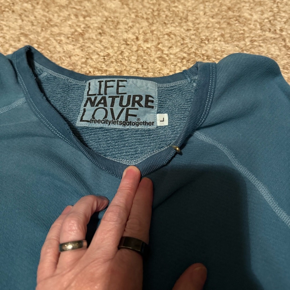 FREECITY LNLSUN SUPERYUMM RAGLAN - BLUESOUND GLASS Life Nature Love Sweatshirt L - Picture 4 of 8